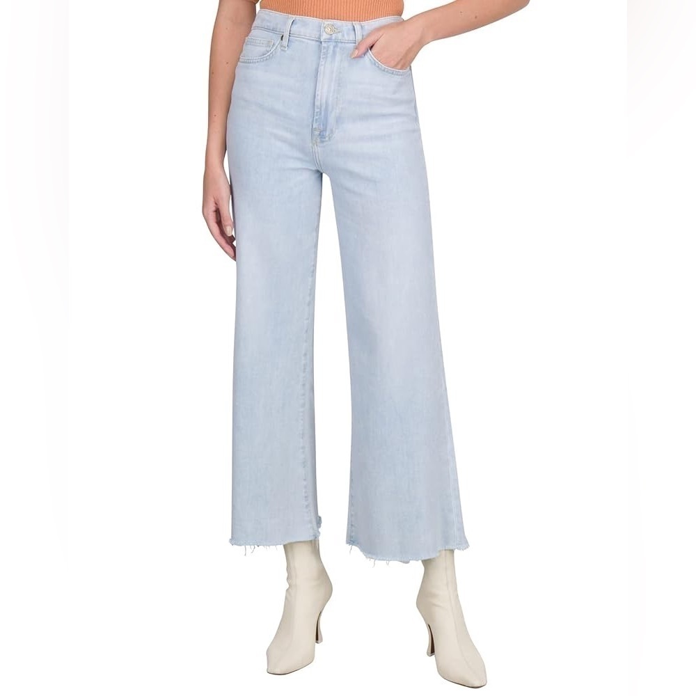 7 For All Mankind Uhr Cropped Jo Light Blue Wide-Leg Women's Jeans size 30